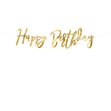 Girlande Happy Birthday / Geburtstag Schriftzug - Gold, L�nge: 62 cm
