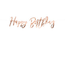 Girlande Happy Birthday / Geburtstag Schriftzug - Ros�gold, L�nge: 62 cm