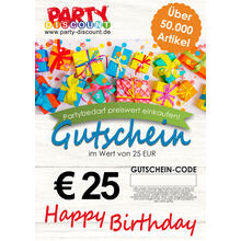 Geschenkgutschein nur ONLINE - Happy Birthday - Wert 25,00 