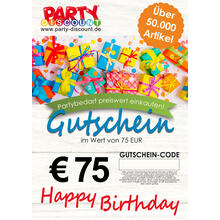 Geschenkgutschein nur ONLINE - Happy Birthday - Wert 75,00 