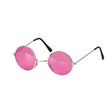 Brille Hippie, runde, rosa Gläser aus Metall