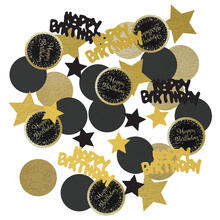 Konfetti Starlight Birthday, gold-schwarz, aus Folie/Papier, 34 g