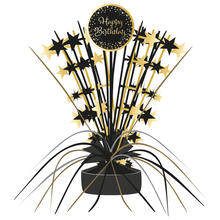 Tischdekoration Starlight Birthday, gold-schwarz, 45,7 cm