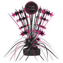 Tischdekoration Starlight Birthday, pink-schwarz, 45,7 cm