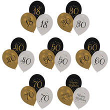 Latexballons Starlight Birthday, gold-schwarz, 27,5 cm, 6 St�ck - Verschiedene Ausf�hrungen