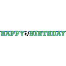 Girlande Happy-Birthday Fußball Party