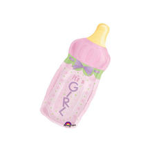 Folienballon Baby Bottle Girl, ca. 33x79 cm