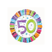 SALE Folienballon 50 Radiant Birthday, ca. 45 cm