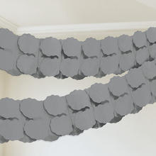 SALE Girlande aus Papier, silber, 365 cm
