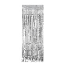 Vorhang Lametta Metallic silber, 240 x 92 cm