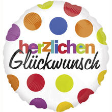 Folienballon Herzlichen Glckwunsch Dots 45 cm