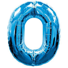 Folienballon Große Zahl 0 blau, 55x88 cm