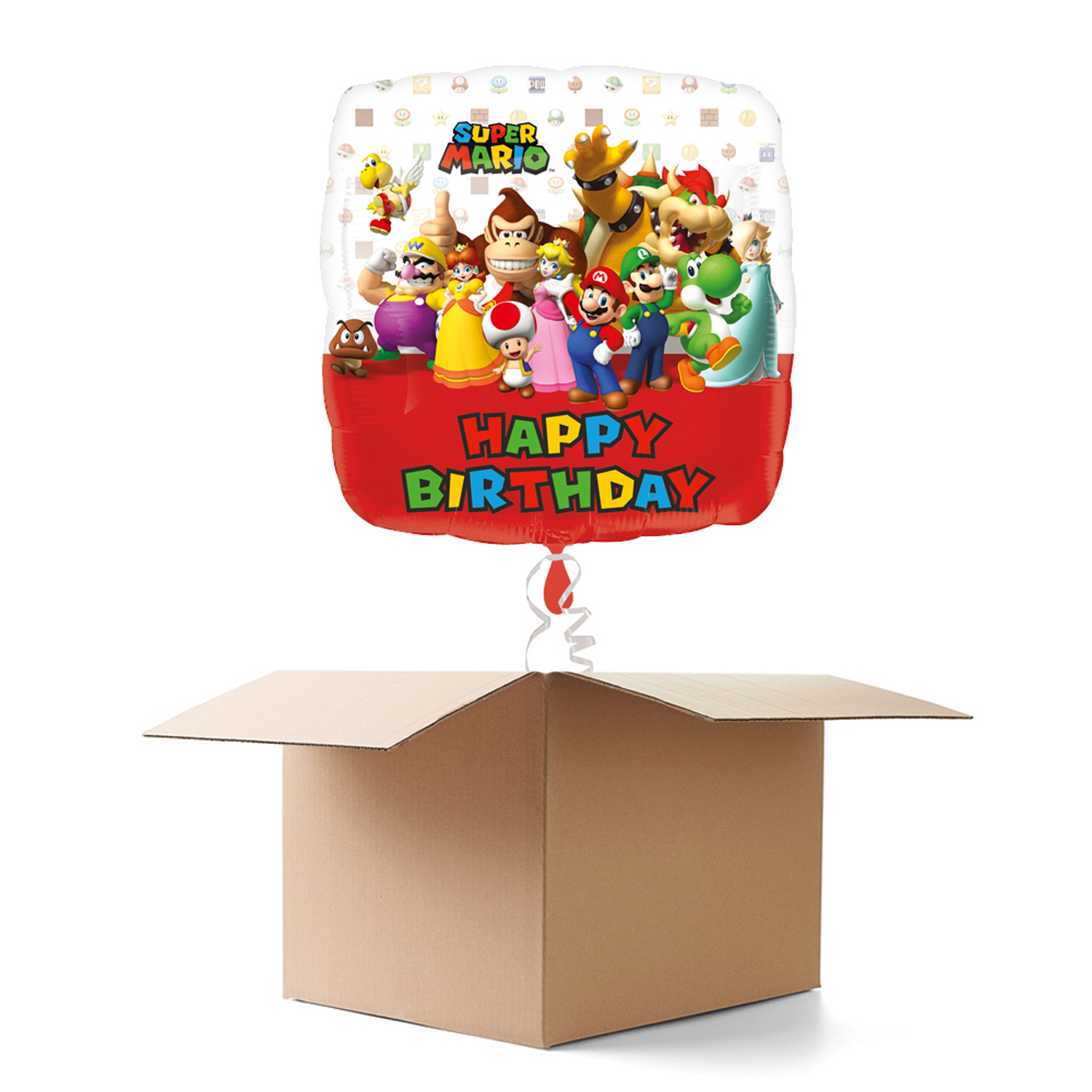 NEU Ballongrsse Mario Bros Happy Birthday, 1 Ballon