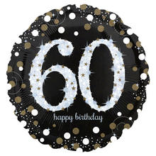 SALE Folienballon Sparkling Birthday 60th, ca. 71cm
