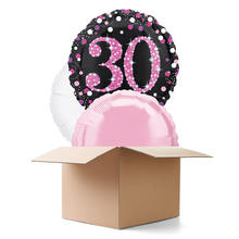 Ballongrsse Sparkle Pink 30th, 3 Ballons