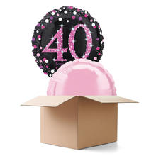 Ballongrsse Sparkle Pink 40th, 2 Ballons