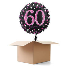 Ballongrsse Sparkle Pink 60th, 1 Ballon