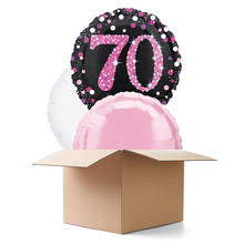 Ballongrsse Sparkle Pink 70th, 3 Ballons