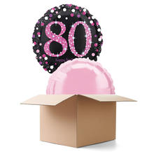 Ballongrsse Sparkle Pink 80th, 2 Ballons