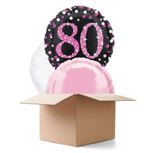 Ballongrsse Sparkle Pink 80th, 3 Ballons