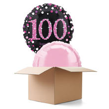 SALE Ballongrsse Sparkle Pink 100th, 2 Ballons