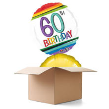 SALE Ballongrsse Happy-Birthday / Herzlichen Glckwunsch Rainbow 60th, 2 Ballons