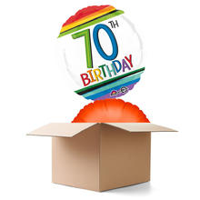 Ballongrsse Happy-Birthday / Herzlichen Glckwunsch Rainbow 70th, 2 Ballons