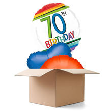 SALE Ballongrsse Happy-Birthday / Herzlichen Glckwunsch Rainbow 70th, 3 Ballons