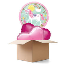 Ballongrsse Glitzer Einhorn, 3 Ballons