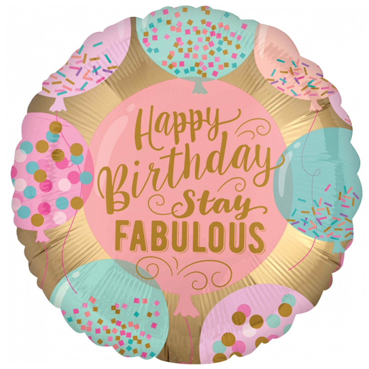 Folienballon Happy Birthday Stay Fabulous, ca. 43 cm