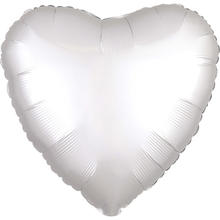 Folienballon Herz Satin Weiß, ca. 43cm