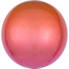 SALE Folienballon Orbz, Verlauf rot-orange,  40 cm