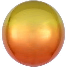 Folienballon Orbz, Verlauf gelb-orange, Ø 40cm