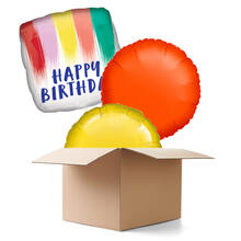 Ballongrsse Happy Birthday Bemalt, 3 Ballons