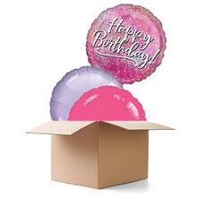 SALE Ballongrsse Birthday Pink Fabulous, 3 Ballons