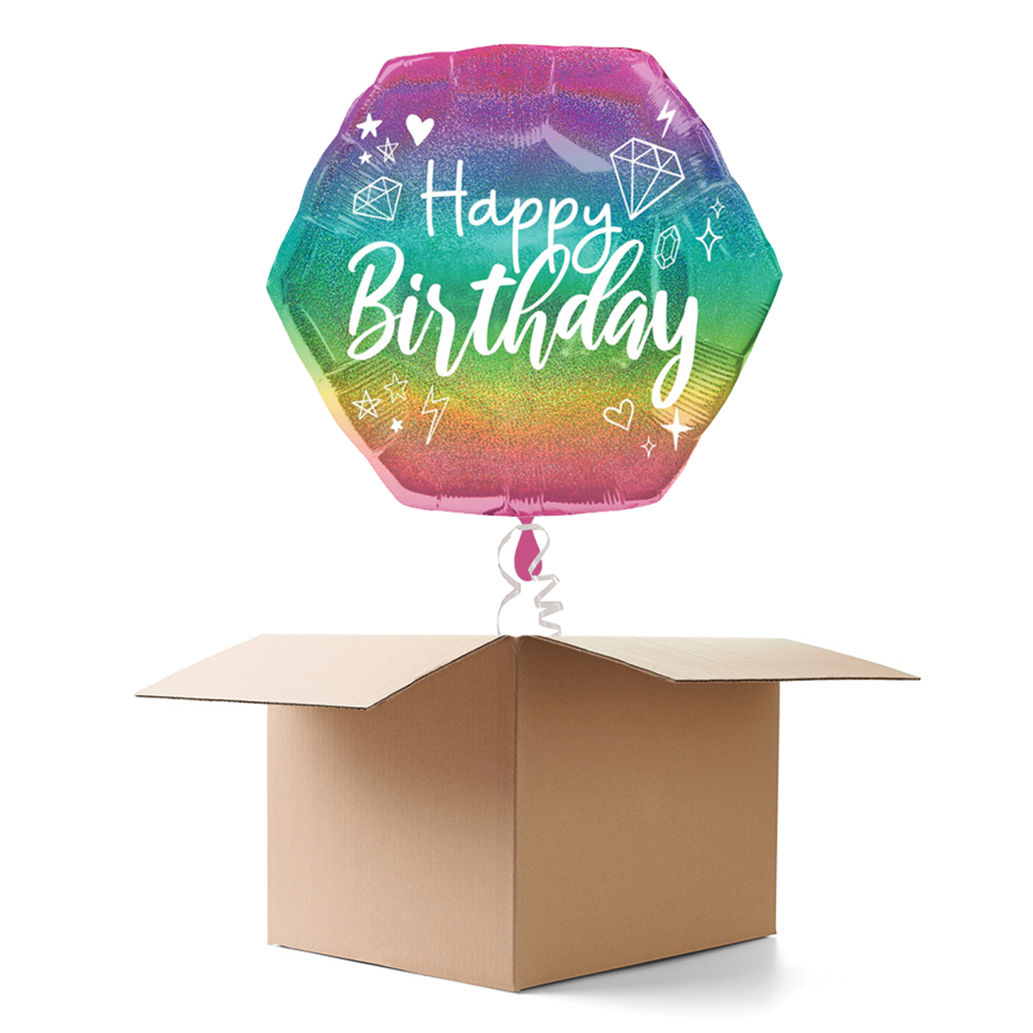 NEU Ballongrüsse SuperShape Sparkle Happy Birthday, 1 Ballon
