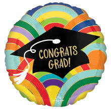 NEU Folienballon Congrats Grad Rainbow, ca. 43cm