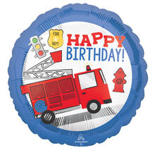 Folienballon Feuerwehr Happy Birthday