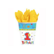 SALE Becher First Birthday Boy, 266ml, 8 Stk.