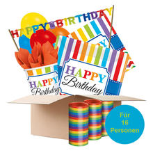 SALE Partybox Bright Birthday, bunt, 16 Personen