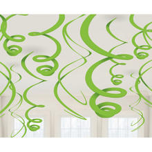 Deko Girlande Swirls, grün, 12 Stück, 55cm
