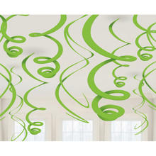 Deko Girlande Swirls, grn, 12 Stck, 55cm