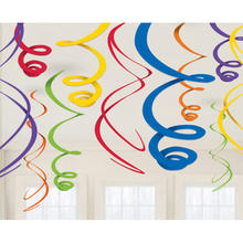 Deko Girlande Swirls Regenbogen, 12 Stck, 55cm