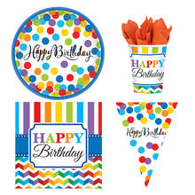SALE Geburtstags-Serie Konfetti Geburtstag Happy Birthday - Teller, Servietten, Becher & Deko