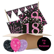 Partybox 18th Sparkling, pink, 16 Personen