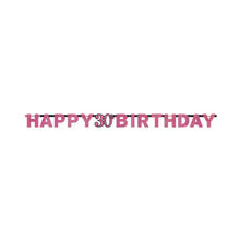 Buchstaben-Girlande Sparkling pink 30, 213cm