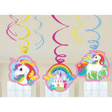 SALE Deko-Spiralen Einhorn, 6 Stck
