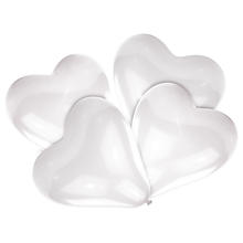 Luftballons Herzen, weiß, 30cm, 5 Stück