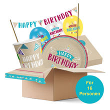 Partybox Happy Birthday Chalky, 16 Personen