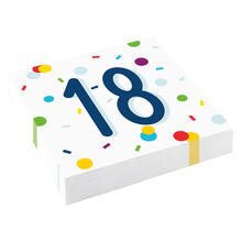 NEU Servietten Konfetti Happy Birthday 18, ca. 33x33cm, 20 Stck